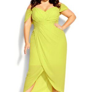 City Chic Cocktail Dress in Yellow